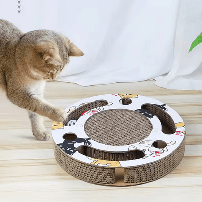 Grattoir Chat - PurrRoundScratcher™ - Chats Colorés - Famille Royal Chat