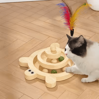 Jouet en Bois - SpinningCatToy™ - Grenouille - Famille Royal Chat